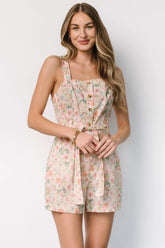 Jamie Romper | Green + Pink Floral